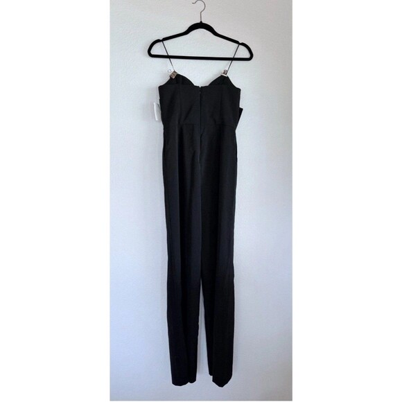 NWT Mestiza New York Jules Strapless Velvet Bow-Front Jumpsuit in Black Size 2 - Picture 2 of 8